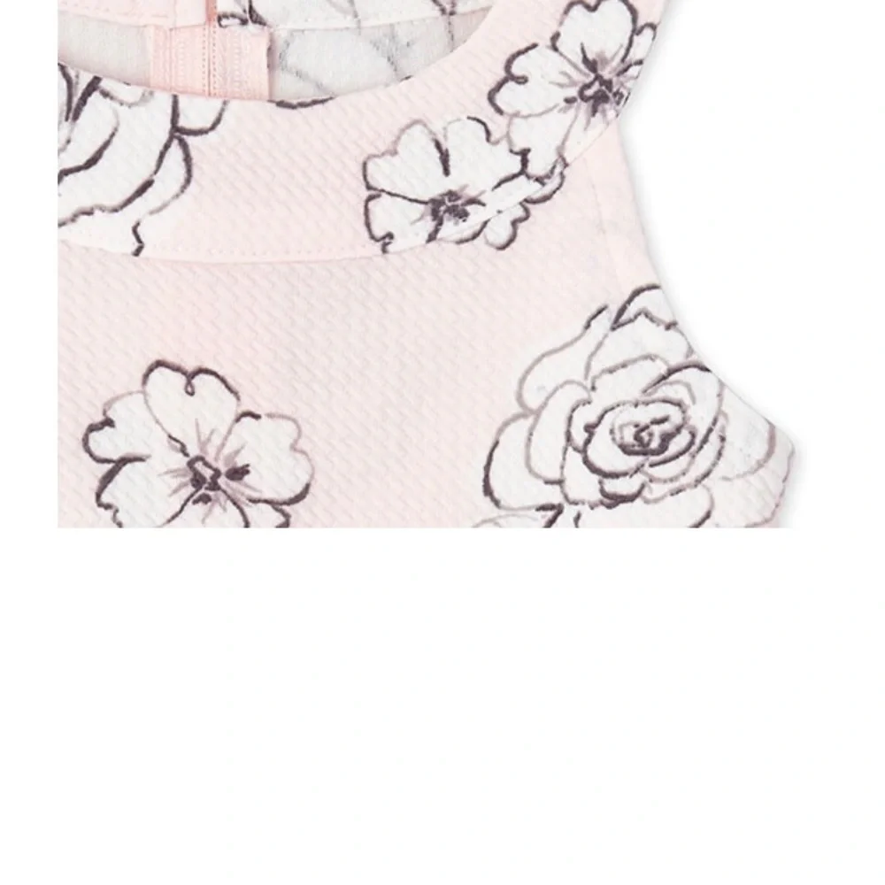 The Children Place pink floral print sleeveless romper size 12 - Picture 2 of 4